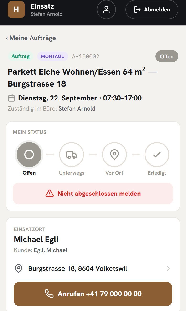 Ein Einsatz auf dem Handy