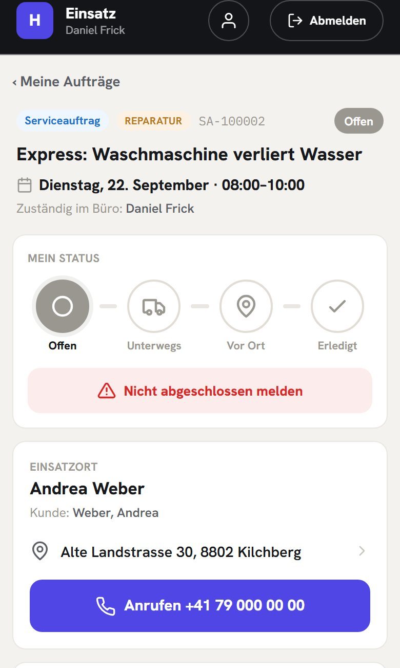 Ein Einsatz auf dem Handy
